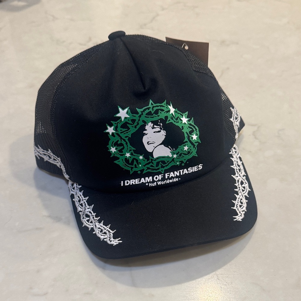 HUF Black and White Trucker Hat